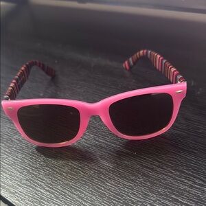 Pink Sunglasses with Striped Arms